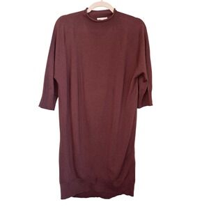 COS Wool Sweater Dress Mauve Size S Oversized Dolman‎ Sleeve Minimalist Modern